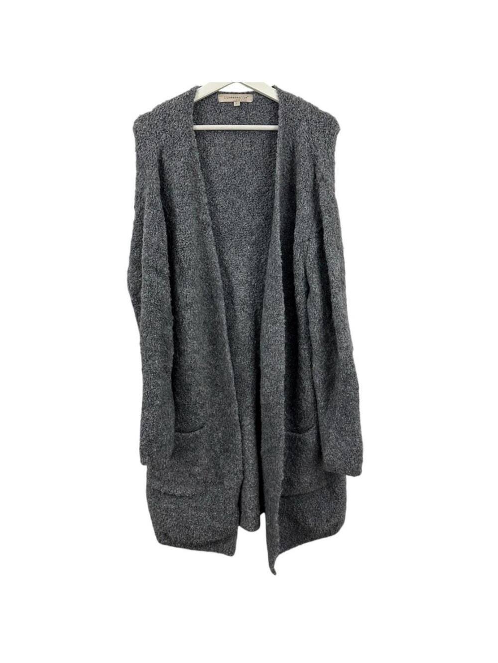 Lineamaglia Women’s Faux Sherpa Fleece Open Front Cardigan Size L